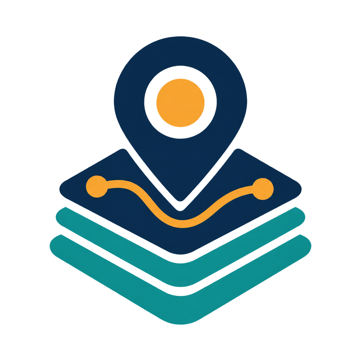 JaredMaps layered map and location marker logo