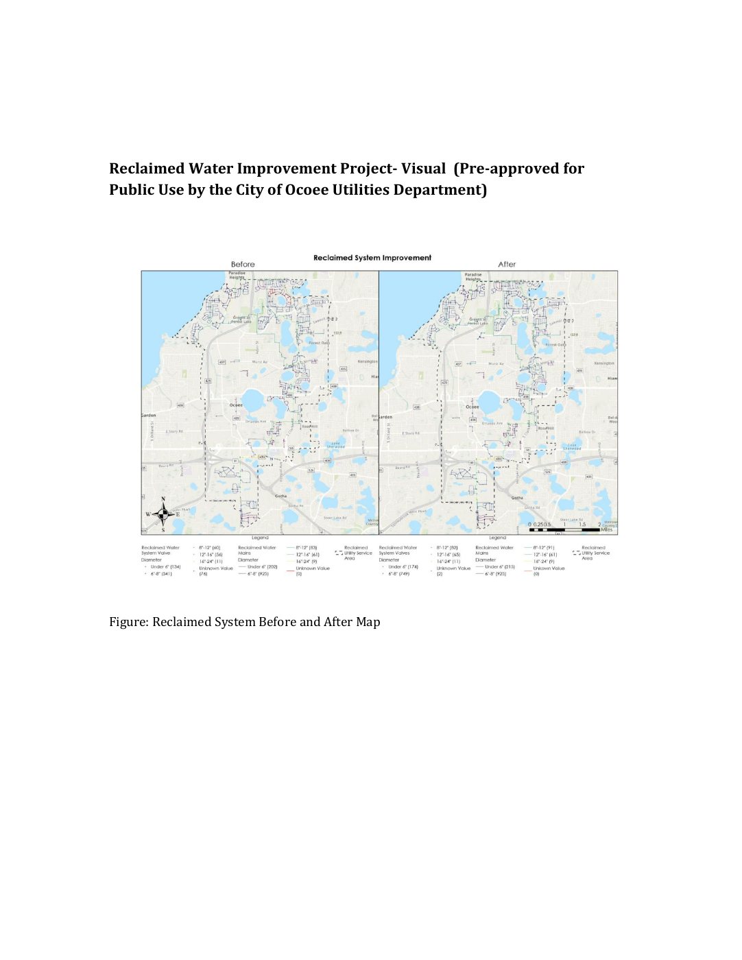 Reclaimed Water Data Improvement project map